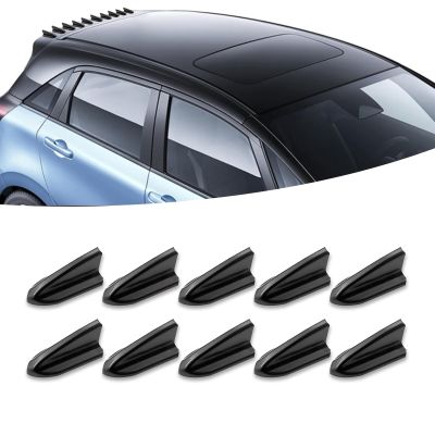 UGSHY 10 PCS Air Vortex Generator Diffuser, Self-Adhesive Diffuser Shark Fin Kit, 2 Inch Spoiler Roof Wing Pointed Set, Shark Fin Decoration Parts Universal Auto accessoriers for Cars (Black)