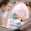 KMLSHLL Half Moon Nail Desk Lamp, 48W Manicure LED Light, 3360 Lumen Stepless Dimming With Wire Controller, 3 Light Modes for Desk, Arch Light for Nail Techs view 1