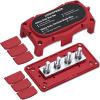 Ambuker 300A Busbar 12-48V DC Heavy Duty Copper Power Distribution Block 4 X M8 (5/16") Terminals Studs 8 Srews with Waterproof Cover Battery Bus Bar for Automotive RV Marine Truck Solar System(Red) view 1