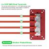 Ambuker 300A Busbar 12-48V DC Heavy Duty Copper Power Distribution Block 4 X M8 (5/16") Terminals Studs 8 Srews with Waterproof Cover Battery Bus Bar for Automotive RV Marine Truck Solar System(Red) view 3