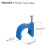 uxcell Cable Clips with Steel Nail, 50Pcs 20mm/0.79" Plastic Cable Wire Clips, Ethernet Cable Clips Nail in Cable Clips for Home Wires Cables Cords Management, Blue view 2
