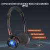 ENC Wireless Headset with Microphone for PC, Bluetooth V5.2 Computer Headset with Noise Cancelling Mic, USB Dongle & Mute Button for Office Work/Cell Phones/Driver/Call Center/Teams/Zoom/Meeting view 3