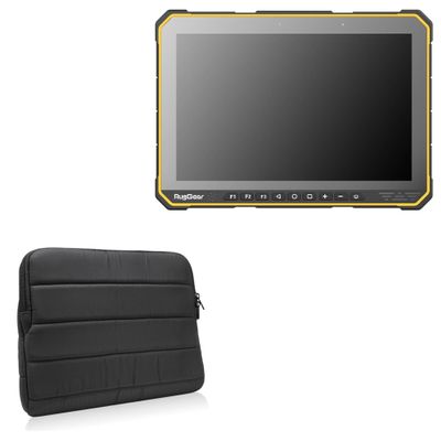 BoxWave Case Compatible with RugGear RG935 - Polar Jacket, Puffy Padded Material Zip Up Sleeve Pouch - Jet Black