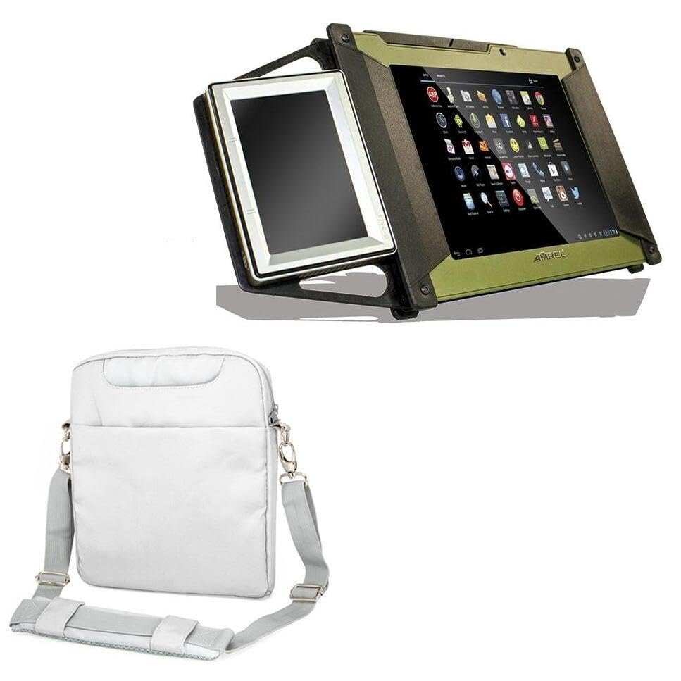 BoxWave Case Compatible with Amrel BioSense AT80 MAX - Encompass Urban Bag, Over Shoulder Messenger Straps Handle Bag Pockets - Cool Grey