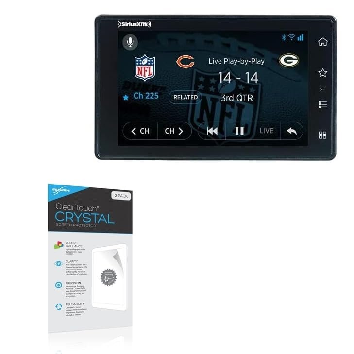 BoxWave Screen Protector Compatible with SiriusXM SXWB1AZV1 - ClearTouch Crystal (2-Pack), HD Film Skin - Shields from Scratches