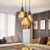SteFik LED Modern Chandelier Lamp, Led Lights Style Single Head Chandelier Retro Industrial Wind Glass Pendant Light Decorative Lighting E27,Modern LED Chandelier (Size : Small),Pendant view 2