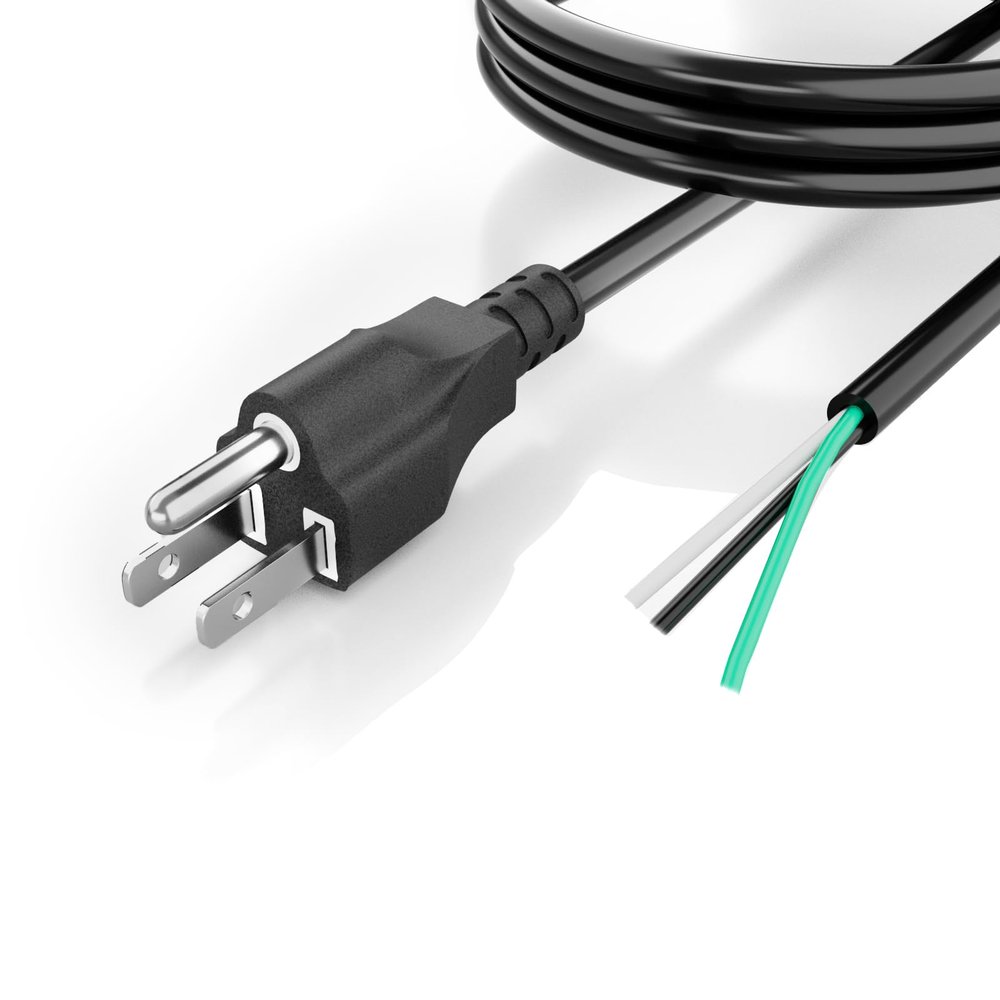 16 Gauge 3 Prong Heavy Duty Replacement 6ft Power Supply Cord Cable 120V Pigtail for Universal AC Appliance, NEMA 5-15 Plug US SJT 16AWG 6ft (16 Gauge-6ft)