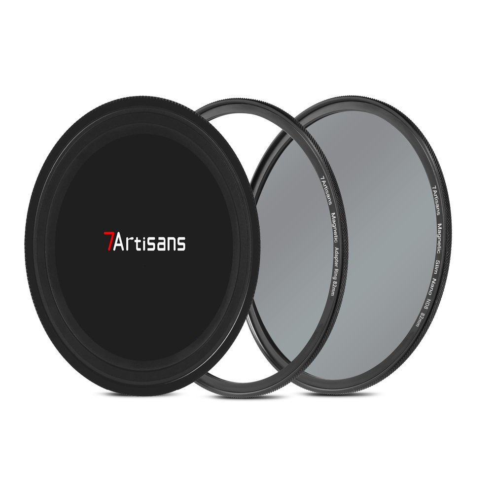 7artisans Nano Magnetic Filter UV Filter ND Light Reduction Filter/CPL Polarization Filter/GND Gradient Filter/Black Mist 1/4 Portrait Photography Filter Suitable for Lens(67mm ND8)