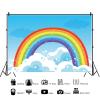 10x6.5ft Rainbow Backdrop Blue Sky Colorful Rainbow Cloud Photography Background Kids Birthday Baby Shower Party Banner Cake Table Decorations Supplies Photo Booth Props view 2