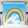 10x6.5ft Rainbow Backdrop Blue Sky Colorful Rainbow Cloud Photography Background Kids Birthday Baby Shower Party Banner Cake Table Decorations Supplies Photo Booth Props view 4