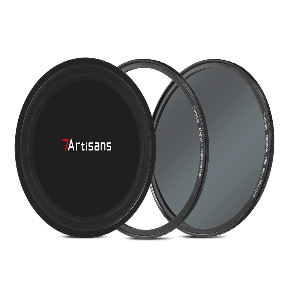 7artisans Nano Magnetic Filter UV Filter ND Light Reduction Filter/CPL Polarization Filter/GND Gradient Filter/Black Mist 1/4 Portrait Photography Filter Suitable for Lens(82mm ND64)