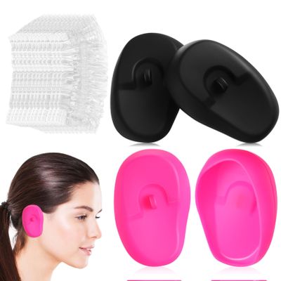 Beaupretty Silicone Ear Covers 2 Pairs Transparent Ear Covers for Shower Hair Dye and Hair Washing Universal size Protection Accessories for Salon Bathroom and Home Use