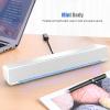 Estink PC Soundbar, Plastic USB Wired Stereo Soundbar Music Player Bass Surround Sound Box with 3.5mm Input for Desktop Laptop Tablet PC Smartphones, 12.6 x 2.5 x 2.7inch (White) view 2