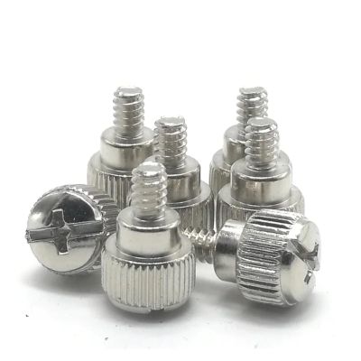 10Pcs 6#-32 * 5 Thread Teeth Length 5mm Computer PC Case Cooling Fan Toolless Adjustment Screw Thumbscrews Thumb Screw (Color : Silver, Size : 6#-32 * 5)