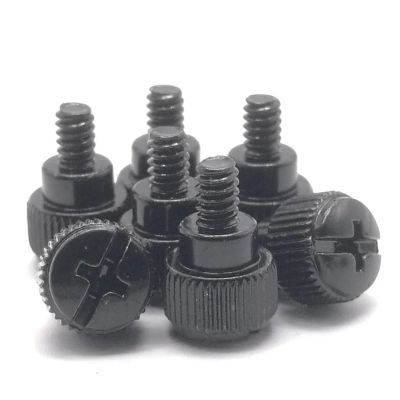 10Pcs 6#-32 * 5 Thread Teeth Length 5mm Computer PC Case Cooling Fan Toolless Adjustment Screw Thumbscrews Thumb Screw (Color : Black, Size : 6#-32 * 5)