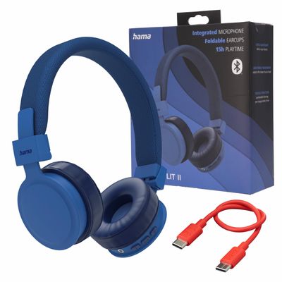 Hama Bluetooth Freedom Lite II Over-Ear Headphones Foldable AV Microphone Blue