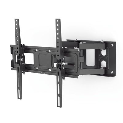 Hama Telescopic Tilting TV Wall Mount with 10 Year Guarantee (TV 32 to 65 inches, 165 cm 40 kg Max, Tilt -15/+15, Rotation 160, VESA 400 x 400, Cable Management, Fischer Plugs) Black