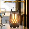 Tioneger Flame Outdoor Bluetooth Speaker, LED Table Lamp with Flame Light, Portable Wireless Waterproof LED Flickers Speaker with Handle, Gifts for Men (H1) view 3