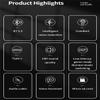LASOUK Bluetooth 5.3 Headphones Over Ear, Hi-Res Sound Foldable Wireless and Wired with Microphone Micro SD/TF/FM, Deep Bass, Low Latency, Memory Foam Ear Cups, for Travel/Work,Black view 2