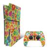 MightySkins Glossy Glitter Skin Compatible with Playstation 5 Slim Disk Edition Bundle - Peace Cloth | Protective, Durable High-Gloss Glitter Finish | Easy to Apply | Made in The USA view 1