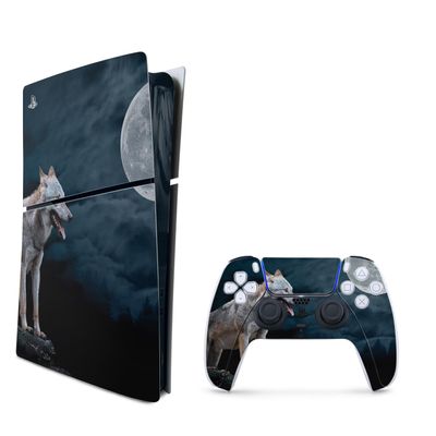 MightySkins Skin Compatible with Playstation 5 Slim Digital Edition Bundle - Happy Hunting | Protective, Durable, and Unique Vinyl Decal wrap Cover | Easy to Apply | Made in The USA