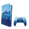 MightySkins Skin Compatible with Playstation 5 PS5 Slim Digital Edition Bundle - Blue Mountains | Protective, Durable, and Unique Vinyl Decal wrap Cover | Easy to Apply | Made in The USA view 1