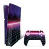 MightySkins Skin Compatible with PlayStation 5 Slim Disk Edition Bundle - Synthwave | Protective, Durable, and Unique Vinyl Decal wrap Cover | Easy to Apply | Made in The USA view 1