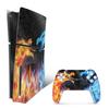 MightySkins Glossy Glitter Skin Compatible with Playstation 5 Slim Disk Edition Bundle - Dueling Dragons | Protective Durable High-Gloss Glitter Finish | Easy to Apply | Made in The USA view 1