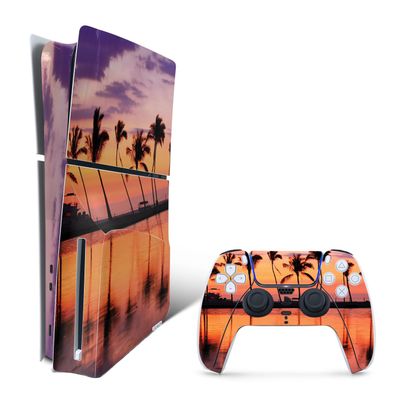 MightySkins Skin Compatible with Playstation 5 Slim Disk Edition Bundle - Line of Palms | Protective, Durable, and Unique Vinyl Decal wrap Cover | Easy to Apply | Made in The USA