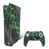 MightySkins Glossy Glitter Skin Compatible with Playstation 5 Slim Disk Edition Bundle - Green Hex | Protective, Durable High-Gloss Glitter Finish | Easy to Apply | Made in The USA view 1