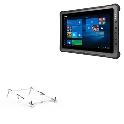 BoxWave Stand and Mount Compatible with Getac F110 G5 - Pocket Aluminum Stand 3-in-1, Portable Multi Angle Viewing Riser - Metallic Silver