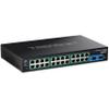 TRENDnet 26-Port Hardened Industrial Gigabit PoE+ Rackmount Switch, TI-RP262, 24 x Gigabit PoE+ Ports, 2 x Gigabit SFP Ports, Lifetime Protection, Black view 1