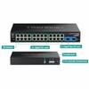 TRENDnet 26-Port Hardened Industrial Gigabit PoE+ Rackmount Switch, TI-RP262, 24 x Gigabit PoE+ Ports, 2 x Gigabit SFP Ports, Lifetime Protection, Black view 3