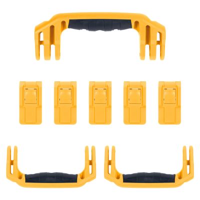 Pelican 1595 Replacement Handle & Latch Set by ColorCase - Yellow - Handle and Push Button Latches