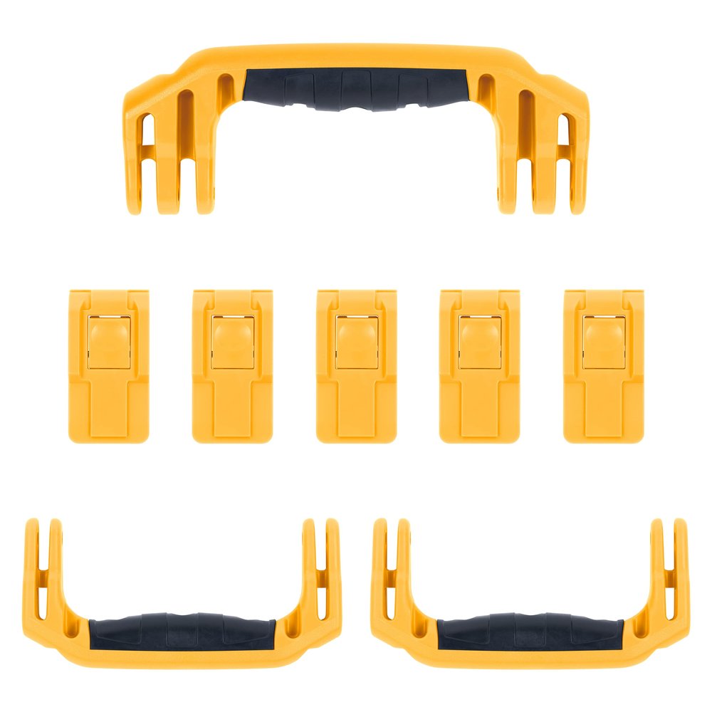 Pelican 1595 Replacement Handle & Latch Set by ColorCase - Yellow - Handle and Push Button Latches