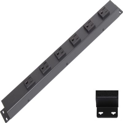 16 Hardwired Power Strip (NO Power Cord), 6 Vertical Tamper Resistant Outlets (NEMA 5-15R - NOT 20Amp), with Ears (with mounting tabs on Both Ends)