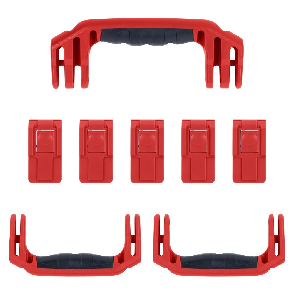 Pelican 1595 Replacement Handle & Latch Set by ColorCase - Red - Handle and Push Button Latches