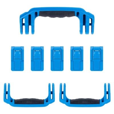 Pelican 1595 Replacement Handle & Latch Set by ColorCase - Blue Handle and Push Button Latches