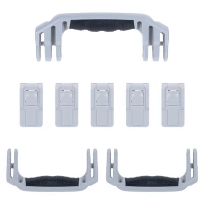 Pelican 1595 Replacement Handle & Latch Set by ColorCase - Silver Handle and Push Button Latches