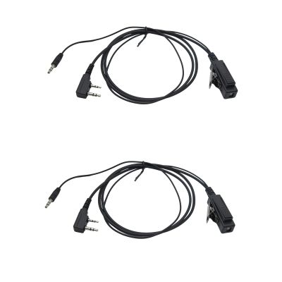 WODASEN Universal 2-Pin K1 to 3.5mm Audio Adapter with Push to Talk PTT Mic Connector Cable Compatible with Baofeng Kenwood Retevis Radio & 3.5 Jack Noise Cancelling Headset Earmuff with in-Line Mics