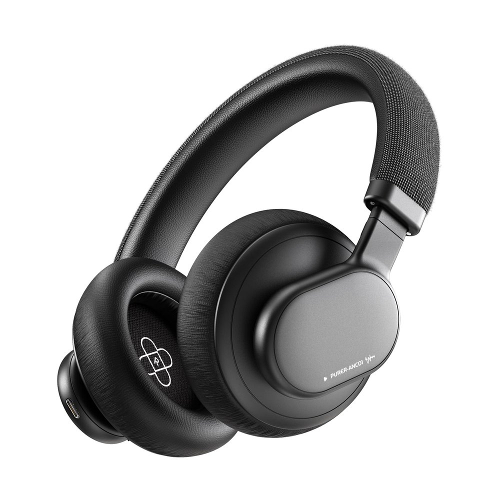 FINGERTIME Active Noise Cancelling Headphones, Wireless Over Ear Bluetooth Headphones with Microphone, 40H Playtime, Comfortable Fit,Bluetooth 5.3,Black