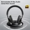 FINGERTIME Active Noise Cancelling Headphones, Wireless Over Ear Bluetooth Headphones with Microphone, 40H Playtime, Comfortable Fit,Bluetooth 5.3,Black view 2