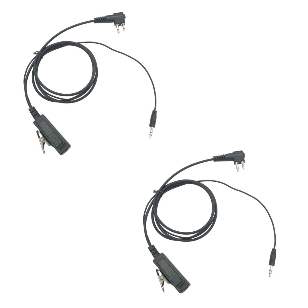 Pdflie 2 Pin M1 to 3.5mm Audio Radio Adapter with PTT Mic Compatible with Motorola Most Brands Two Way Radios(2Pack)