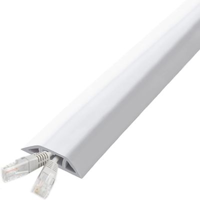 RAKKYO Flexible PVC Raceway Channel,Floor Cord Protector White, 3/10/ 20/30/ 40/50 Ft Wall Cable Hider Ware Concealer for Conduit Power Cords, Easy to Install Cut (Color : Width 40mm, Size : 400c