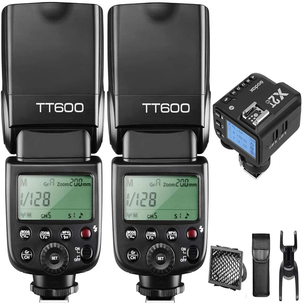 Godox TT600 Flash Bundle With X2T-C Trigger - 2.4G Wireless X System, High-Speed Sync for Canon DSLR Cameras, GN60, Quick Recycle, Versatile Modes