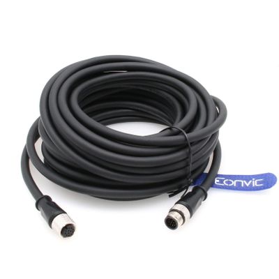 Eonvic M12 A-Code 12 Pin Male to Female High Flexible Cable for Cognex Camera Actuators Sensors Industrial Ethernet Fieldbus (20M)