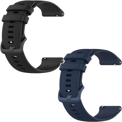 Bracelet Pack of 2 Compatible with Fossil Q Venture Gen 3/Gen 4/HR Gen 4 Wristbands Sport Waterproof Replacement Strap Silicone Interchangeable Strap for Men and Women Watch Strap (Brown/Black)
