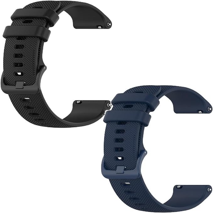 Bracelet Pack of 2 Compatible with Fossil Q Venture Gen 3/Gen 4/HR Gen 4 Wristbands Sport Waterproof Replacement Strap Silicone Interchangeable Strap for Men and Women Watch Strap (Brown/Black)