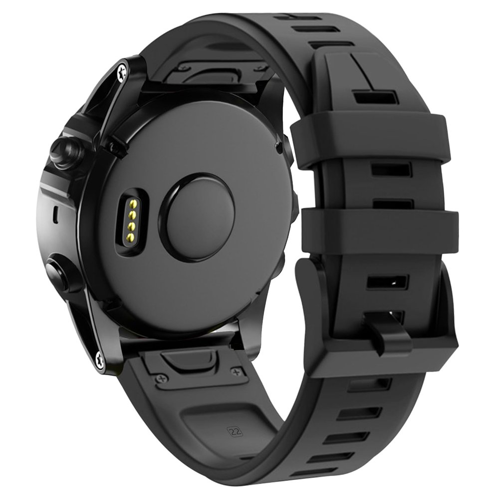Bandkids 22mm Camo Quickfit Band for Garmin Fenix 6,Fenix 7,Fenix 5,Fenix 6 Pro,Fenix 5 Plus Watch,Soft Sport Silicone Bands for Garmin Approach S62/S60,Quatix 6/5,Forerunner 935/945 (black-2)
