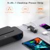 Black Power Strip Surge Protector, BESHON 5Ft Extension Cord, 6 Outlets with 3 USB Ports(1 USB C Outlet), 3-Side Outlet Extender, Wall Mount, Compact for Travel, Home, College Dorm Room, and Office view 2